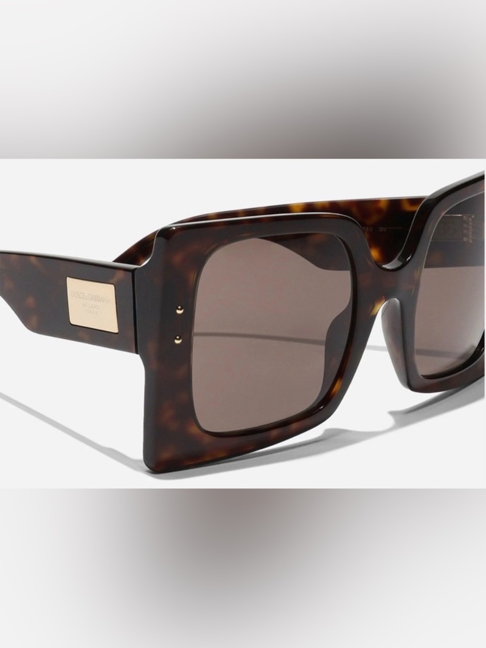 NWT [Dolce & Gabanna] DNA Oversized Squared Luxury Sunglasses in Havana - Picture 5 of 15